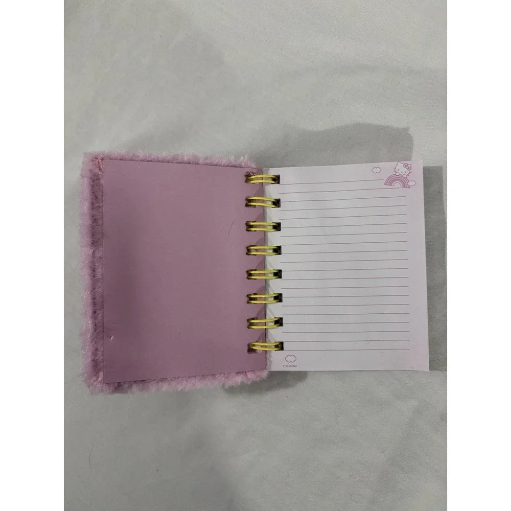 Sanrio Hello Kitty Pink Fuzzy Mini Journal Notebook 4 x 4.5